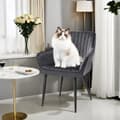 Miniatyrbild 2 av 4: Rootz elegant matstol - fåtölj - Velvet Seat - Comfort Padding - 62,5 cm x 60 cm x 85 cm - Stöd upp till 110 kg