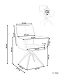 Miniatyrbilde 3 av 9: Spisestol Off-white Imitert lin Svarte jernben Armlener Svingbar Moderne design Spisestue Kjøkken