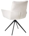 Miniatyrbilde 5 av 9: Spisestol Off-white Imitert lin Svarte jernben Armlener Svingbar Moderne design Spisestue Kjøkken
