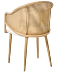 Miniatyrbilde 6 av 10: Sett med 2 spisestoler Brun Off-white Jernramme Sete i imitert lin Buet ryggstøtte Retro stil Spisestue Kjøkken