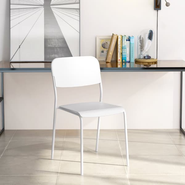 Ruokapöydän tuolit, 19x17.5x32 tuumaa, Valkoinen