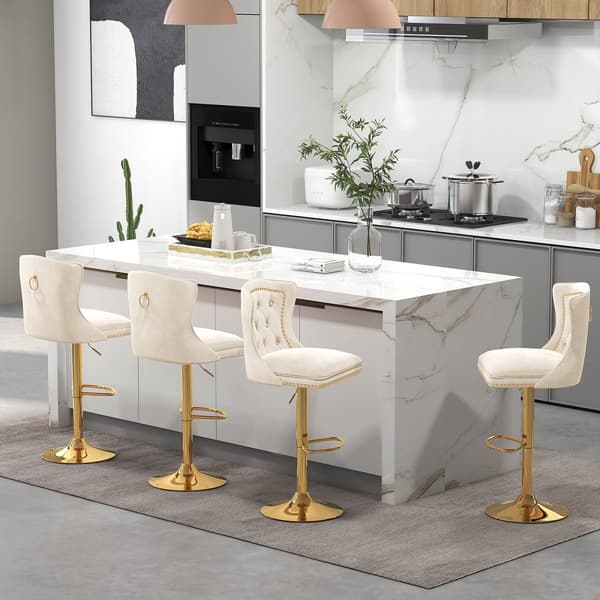 Barstole, 18x20x38"-46", Beige