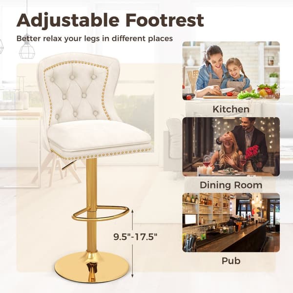 Barstole, 18x20x38"-46", Beige