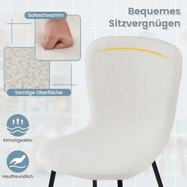 Ruokailuhuoneen tuolit, 47x58x86 cm, Beige