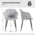 Pikkukuva 3 / 4: Ruokapöydän tuoli, 2 kpl verhoiltua tuolia ergonomisella selkänojalla, 23.5x21x32.5 tuumaa, Off White