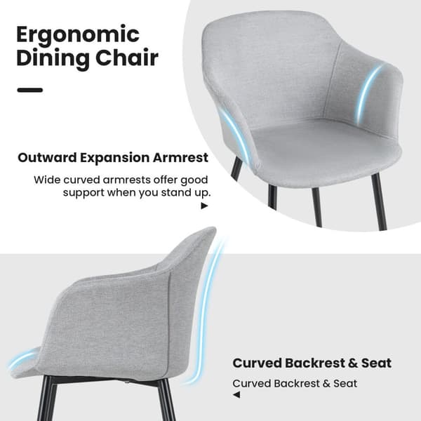Ruokapöydän tuoli, 2 kpl verhoiltua tuolia ergonomisella selkänojalla, 23.5x21x32.5 tuumaa, Off White
