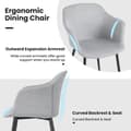 Pikkukuva 4 / 4: Ruokapöydän tuoli, 2 kpl verhoiltua tuolia ergonomisella selkänojalla, 23.5x21x32.5 tuumaa, Off White
