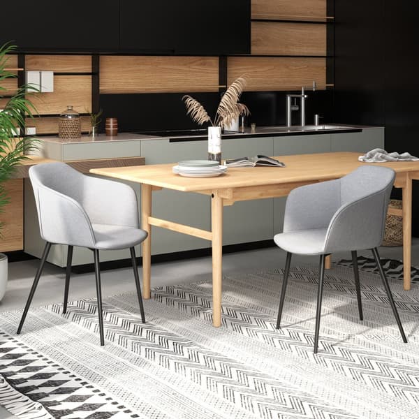 Ruokapöydän tuoli, 2 kpl verhoiltua tuolia ergonomisella selkänojalla, 23.5x21x32.5 tuumaa, Off White