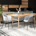 Pikkukuva 2 / 4: Ruokapöydän tuoli, 2 kpl verhoiltua tuolia ergonomisella selkänojalla, 23.5x21x32.5 tuumaa, Off White