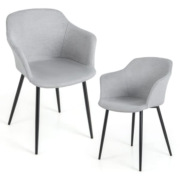 Ruokapöydän tuoli, 2 kpl verhoiltua tuolia ergonomisella selkänojalla, 23.5x21x32.5 tuumaa, Off White