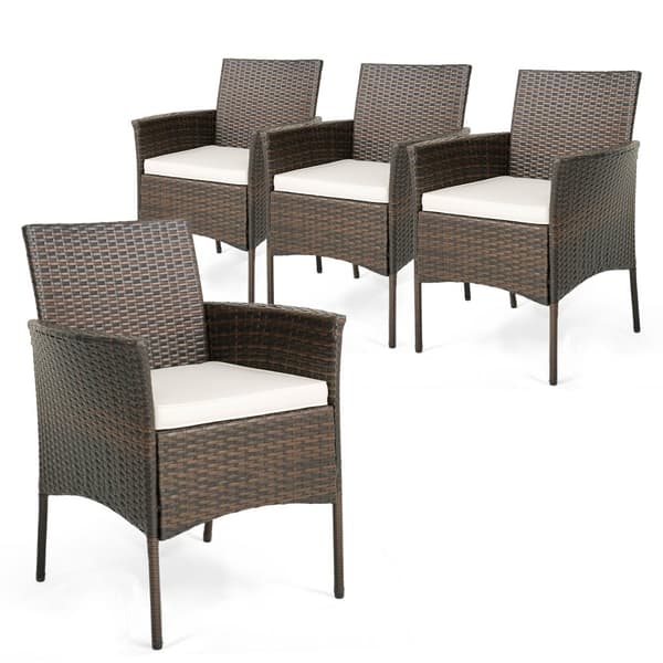 Patio-ruokapöydän tuolit, 4 kpl, 25x23.5x33 tuumaa, sekoitus ruskeaa, vaalea