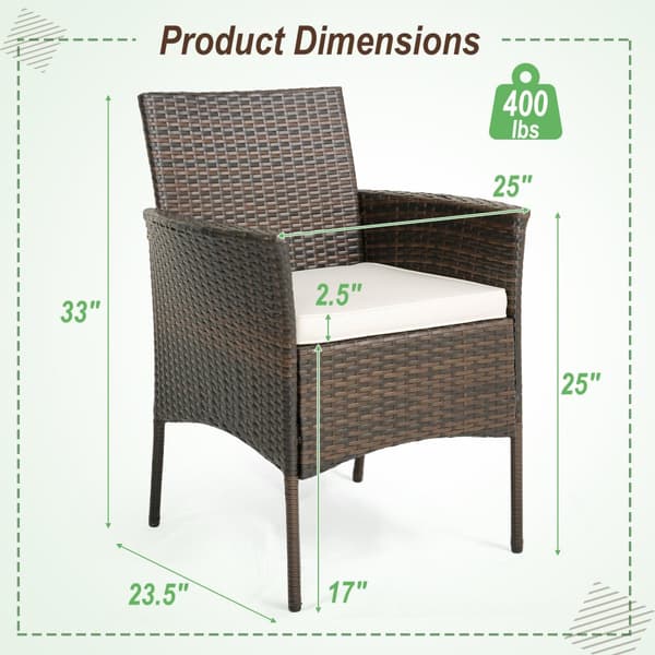 Patio-ruokapöydän tuolit, 4 kpl, 25x23.5x33 tuumaa, sekoitus ruskeaa, vaalea