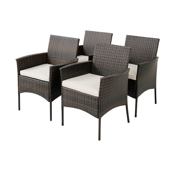 Patio-ruokapöydän tuolit, 4 kpl, 25x23.5x33 tuumaa, sekoitus ruskeaa, vaalea