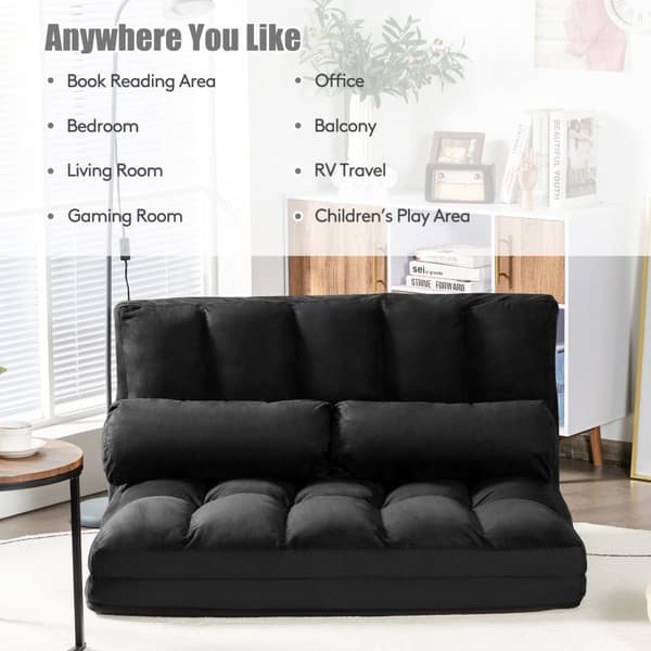 Gulvsofa, 71x44.5x5.5 tommer, Beige/Grå/Blå