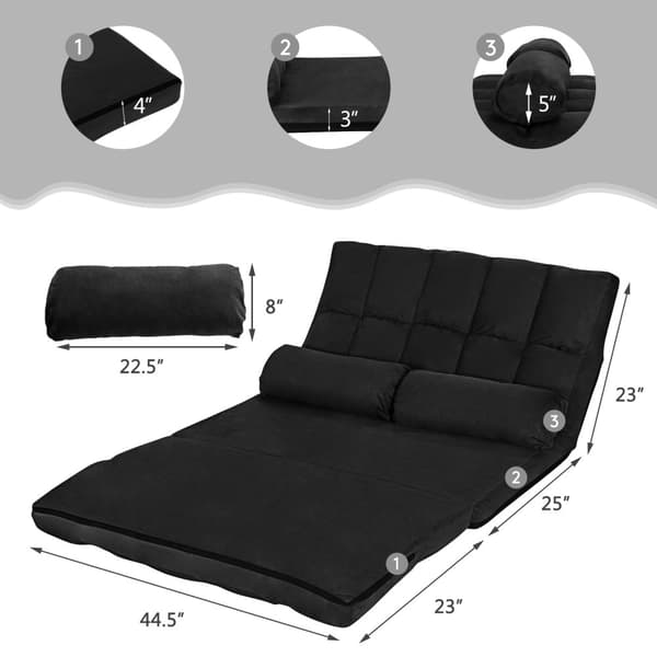 Gulvsofa, 71x44.5x5.5 tommer, Beige/Grå/Blå