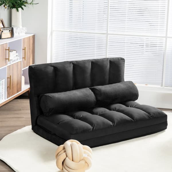 Gulvsofa, 71x44.5x5.5 tommer, Beige/Grå/Blå