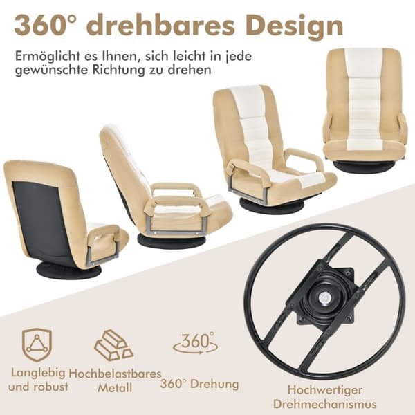 Gulvstol, 61-87x55x75 cm, Beige