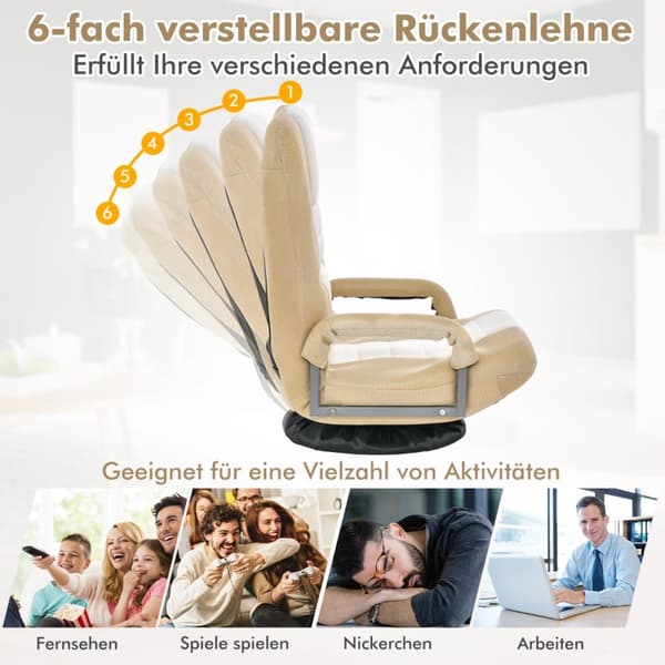Gulvstol, 61-87x55x75 cm, Beige