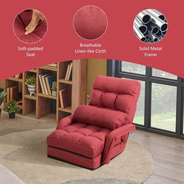 Gulvstolsofa, 66,6x21,7 tommer, Rød