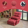 Miniatyrbillede 7 af 8: Gulvstolsofa, 66,6x21,7 tommer, Rød