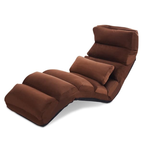 Hopfällbar Latsoffa Stol, 175x55x20 cm, Kaffe