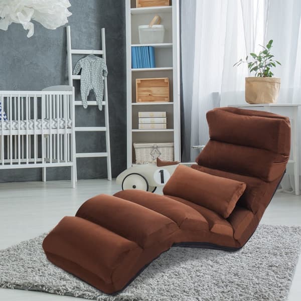 Hopfällbar Latsoffa Stol, 175x55x20 cm, Kaffe