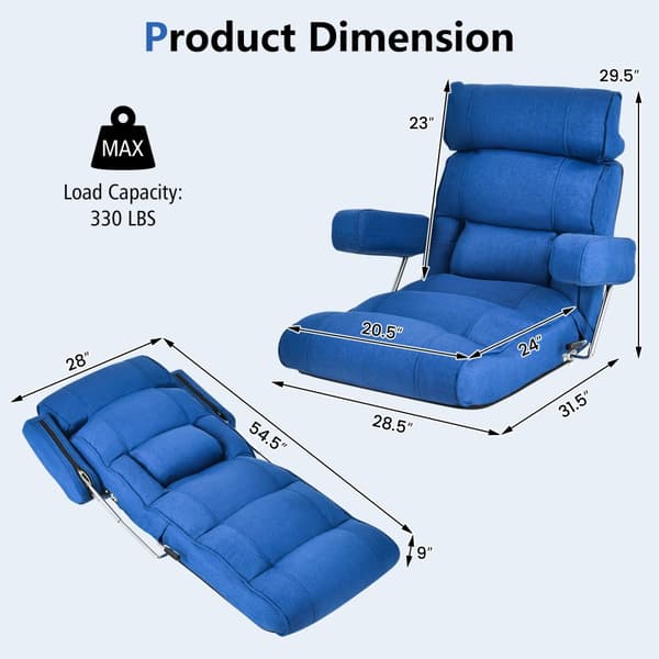 Foldbar Sofa Stol, 80x72x75 cm, Blå