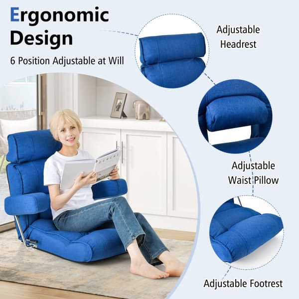 Foldbar Sofa Stol, 80x72x75 cm, Blå
