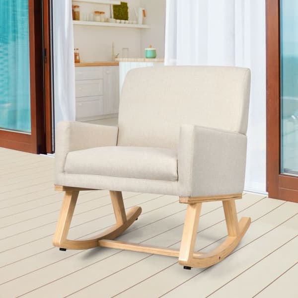 Fåtölj med gungfunktion, 67x80x85 cm, Beige