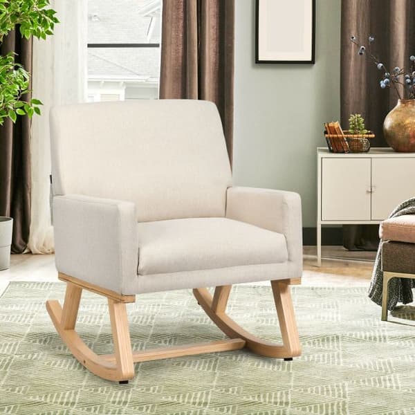 Fåtölj med gungfunktion, 67x80x85 cm, Beige