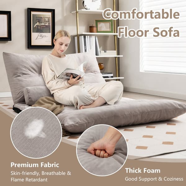 Justerbar golvsoffa-säng, 71x43.5x7 tum, Beige