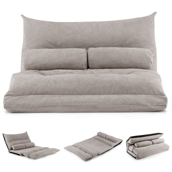 Justerbar golvsoffa-säng, 71x43.5x7 tum, Beige