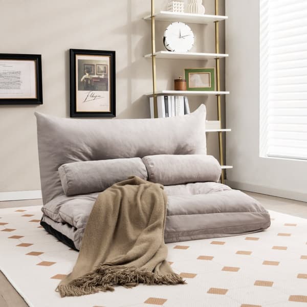Justerbar golvsoffa-säng, 71x43.5x7 tum, Beige