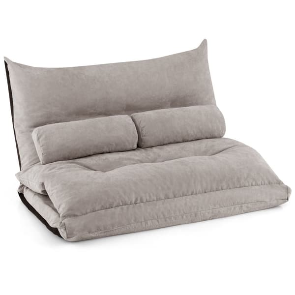 Justerbar golvsoffa-säng, 71x43.5x7 tum, Beige