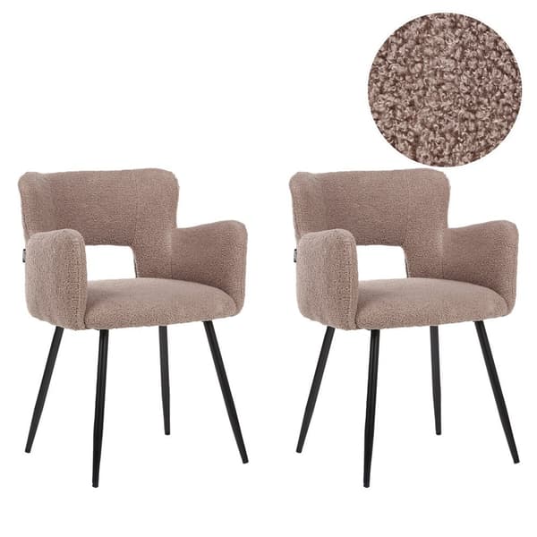 Set med 2 SANILAC Boucle matstolar bruna Lumarko!