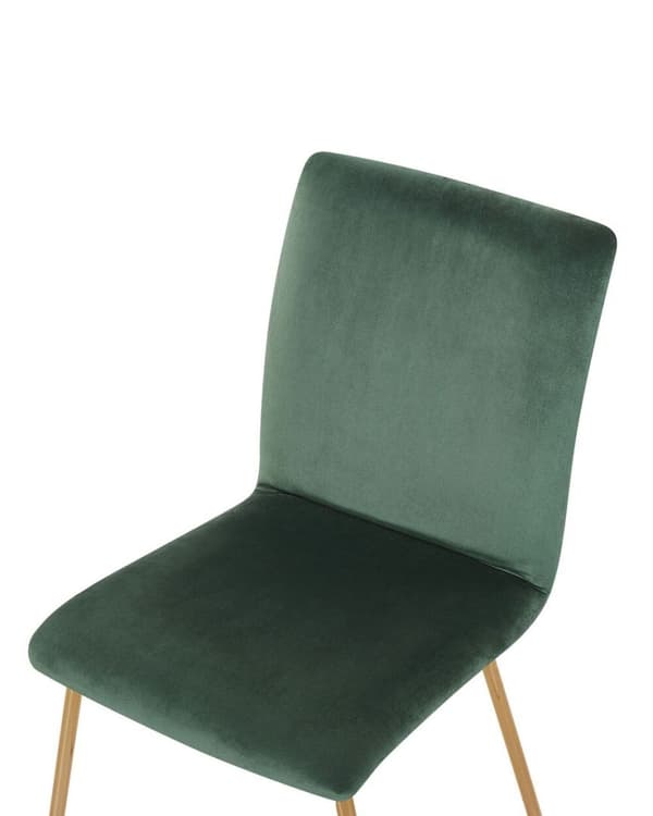 Set med 2 matstolar RUBIO sammet smaragdgrön Lumarko!