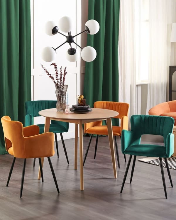 Set med 2 SANILAC Emerald Velvet matstolar Lumarko!