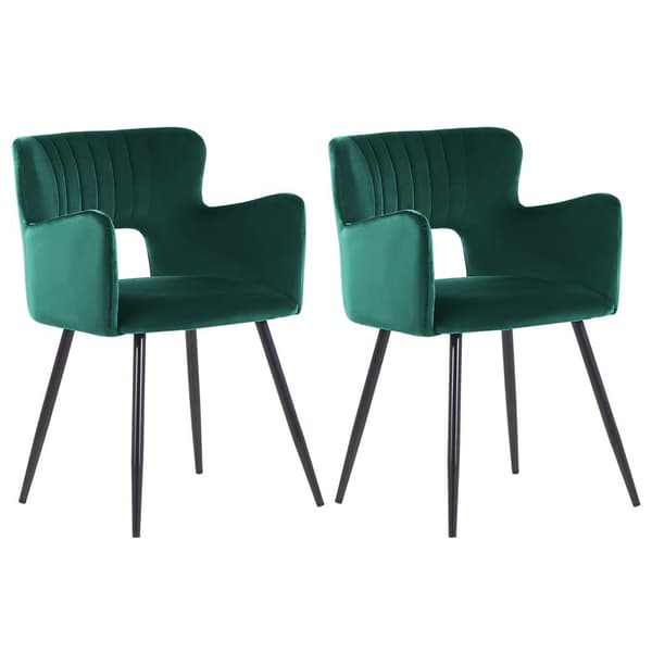 Set med 2 SANILAC Emerald Velvet matstolar Lumarko!