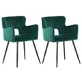Miniatyrbild 1 av 9: Set med 2 SANILAC Emerald Velvet matstolar Lumarko!