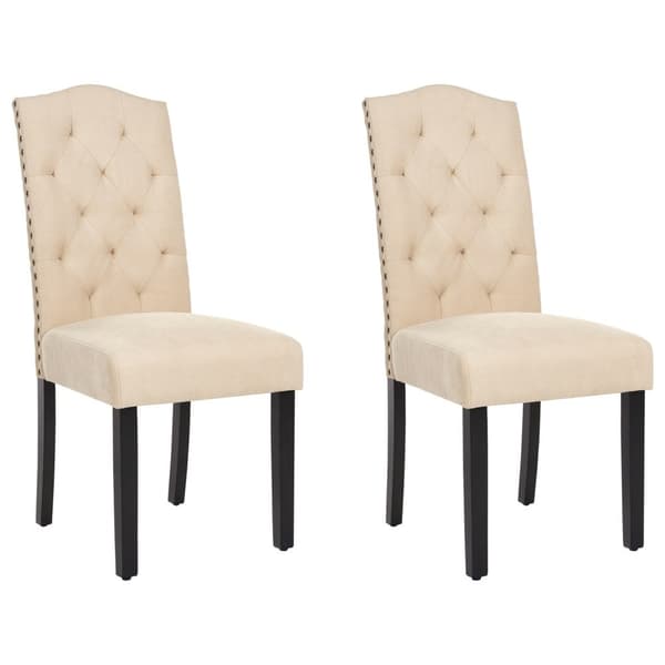 Set med 2 SHIRLEY matstolar Beige Lumarko!