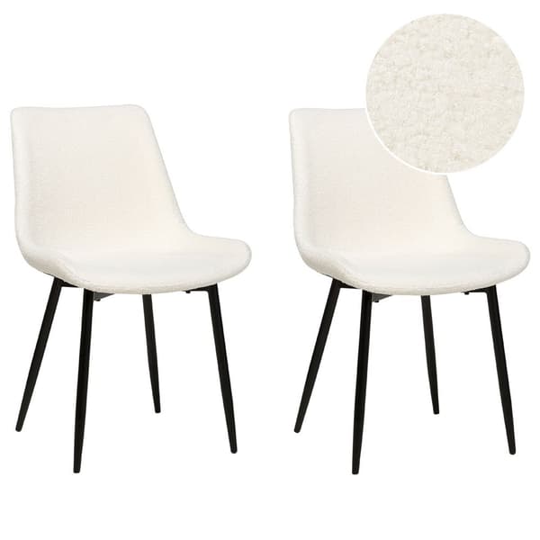 Set med 2 AVILLA Boucle vita Lumarko matstolar!
