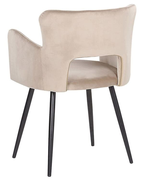 Sæt med 2 spisebordsstole i fløjl, beige-grå, SANILAC Lumarko!