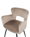 Miniatyrbillede 7 af 10: Sæt med 2 spisebordsstole i fløjl, beige-grå, SANILAC Lumarko!