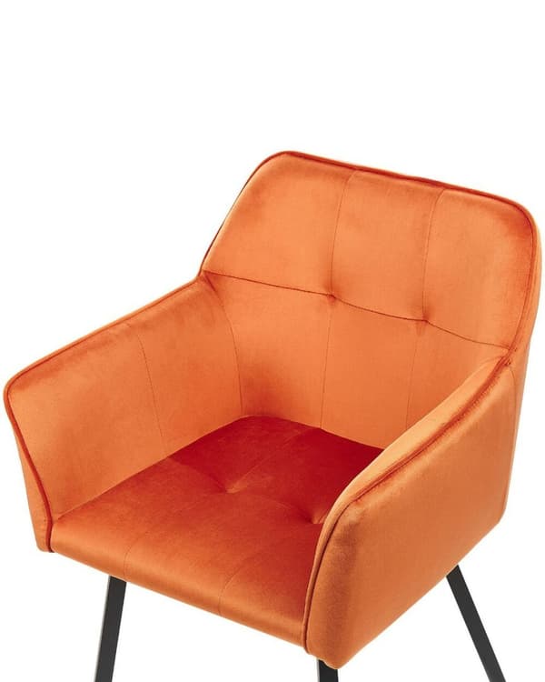 Matstolar i sammet, set om 2, orange, JASMIN Lumarko!