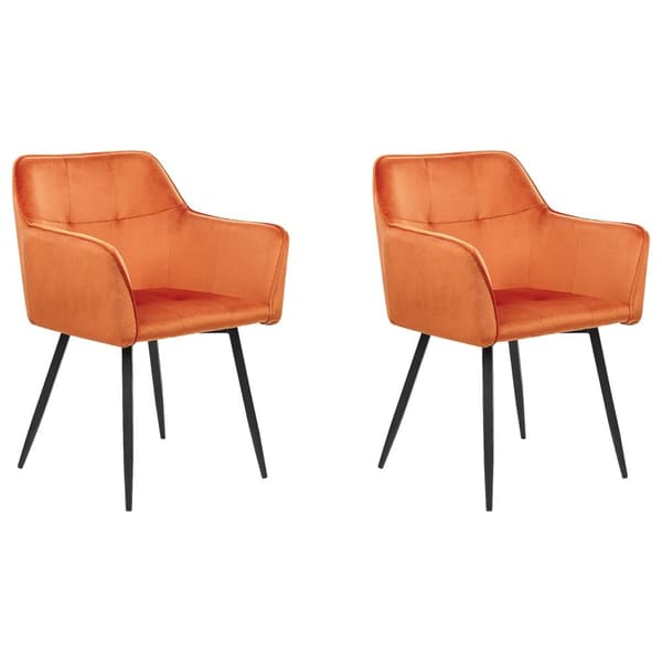 Matstolar i sammet, set om 2, orange, JASMIN Lumarko!