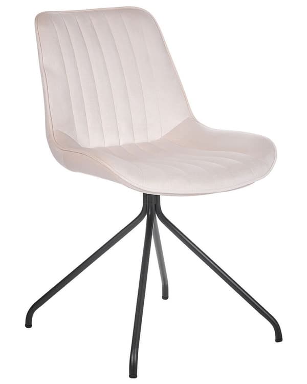 Matstolar i sammet beige NAVASOTA Lumarko!