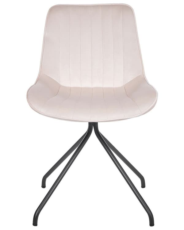 Matstolar i sammet beige NAVASOTA Lumarko!