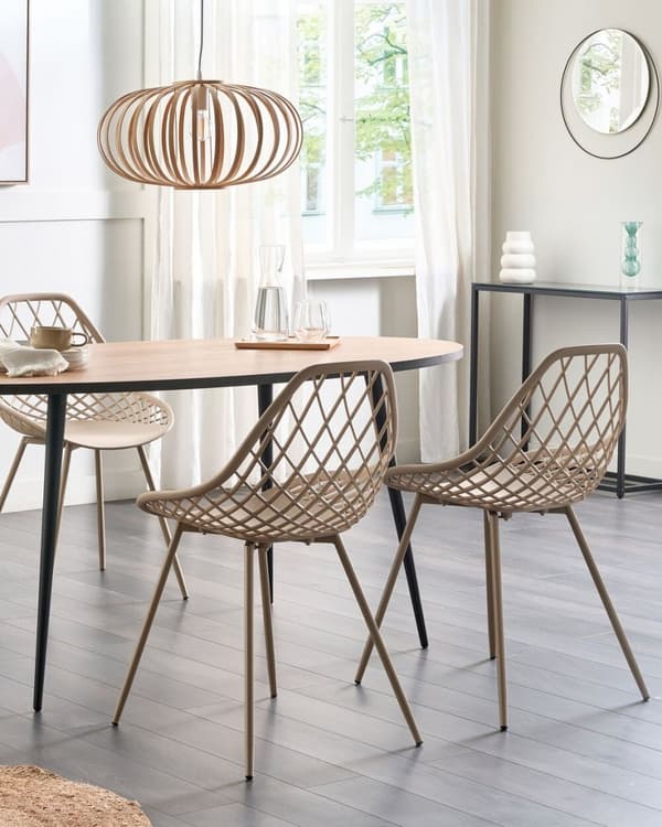 Set med 2 CANTON II Beige matstolar Lumarko!