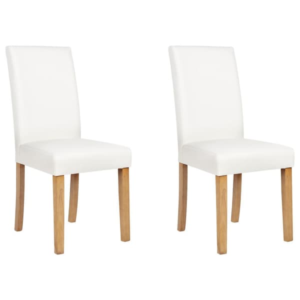 Set med 2 BROADWAY matstolar Ecoleather Vit Lumarko!