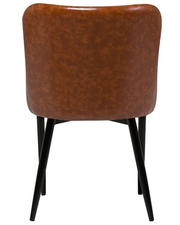Sæt med 2 SOLANO spisestuestole Ecoleather Gyldenbrun Lumarko!